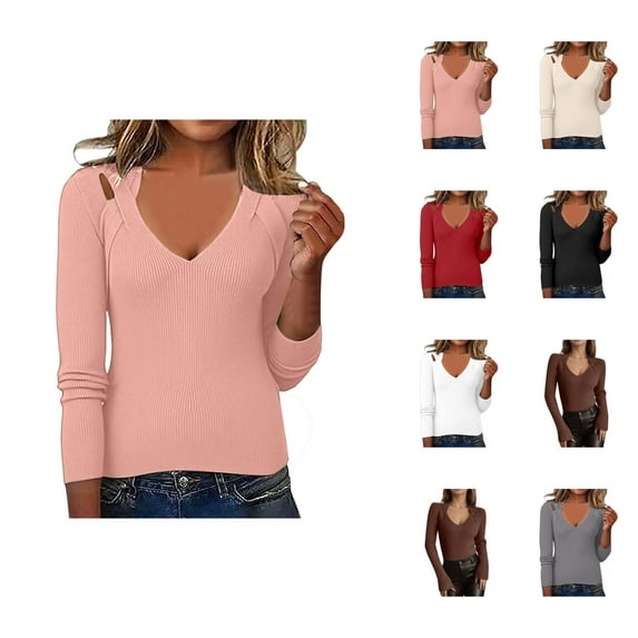 Women's Sweaters Cropped Pullover Hoodie Casual Trendy Y2K Summer Concert Style Openwork Knit Sweater Top Long Sleeve Casual Pullover Crewneck Fashion Loose Fit Tunic Blouse For Fall Winter