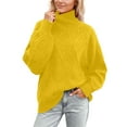 thumbnail image 1 of Women's Sweaters Elegant Crochet Pattern High Neck Pullover Sweater Soft Knit Casual Comfortable Turtleneck Top for Everyday Wear and Versatile Outfits, 1 of 5