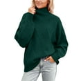 thumbnail image 1 of Women's Sweaters Elegant Crochet Pattern High Neck Pullover Sweater Soft Knit Casual Comfortable Turtleneck Top for Everyday Wear and Versatile Outfits, 1 of 5