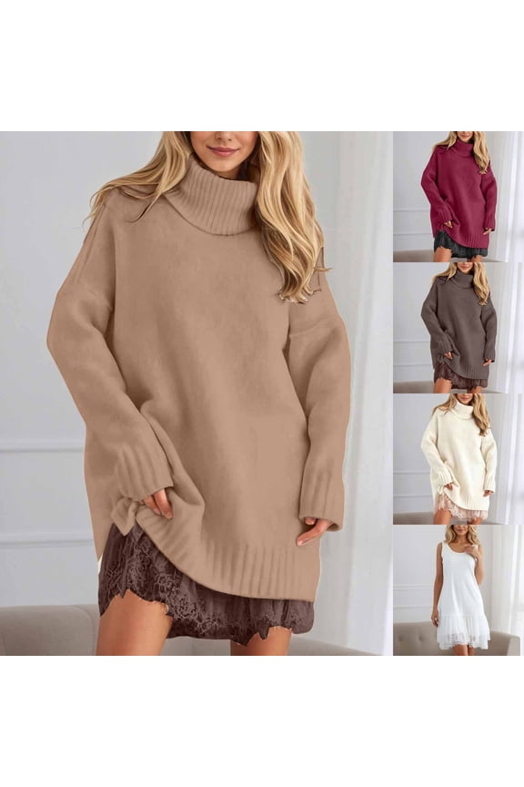Women's Sweaters Elegant Knit Pullover Sweater with Lace Trim Two Piece Cozy Winter Fall and Dress Layering Out Soft Yarn Casual