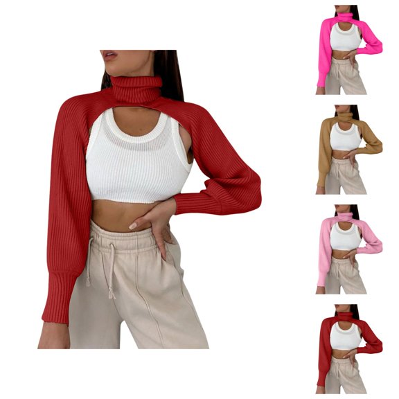 Women’s Sweaters Fall Fashion, Turtleneck Style Pullover Sweater Top for Women All Seasons Layering