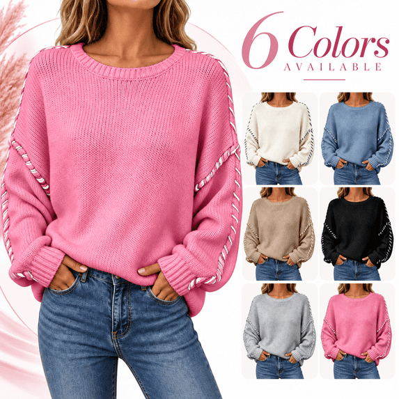 Women's Sweaters Fall Long Sleeve Crew Neck Oversized Pullover Tops Winter Fashion Versatile Sweater Tops