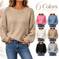 thumbnail image 1 of Women's Sweaters Fall Long Sleeve Crew Neck Oversized Pullover Tops Winter Fashion Versatile Sweater Tops, 1 of 5