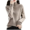 thumbnail image 1 of Women's Sweaters Fall Outfits for Women Autumn New Turtleneck Sweater Ladies Loose Large Size Thick Knitted Sweater Bottom Shirt, 1 of 5