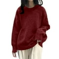 thumbnail image 1 of Women's Sweaters Fall Outfits for Women Petite Friendly Oversized Knit Pullover – Soft Slouchy Fall/Winter Sweater, 1 of 3