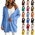thumbnail image 1 of Women's Sweaters Lightweight Cardigans Solid Color Long Sleeve Open Front with Pockets Soft Casual Dressy Loose Fit 2026 Fall Fashion, 1 of 10
