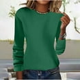 thumbnail image 1 of Women's Sweaters Lightweight Red Solid Color Round Neck Pullover Knitted Sweater Long Sleeved Inner And Outer Base Shirt Top, 1 of 6