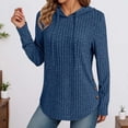 thumbnail image 1 of Women's Sweaters Long Sleeve Hoodie Shirt Casual Knit Top with Drawstring Design for Everyday Comfort and Style, 1 of 4