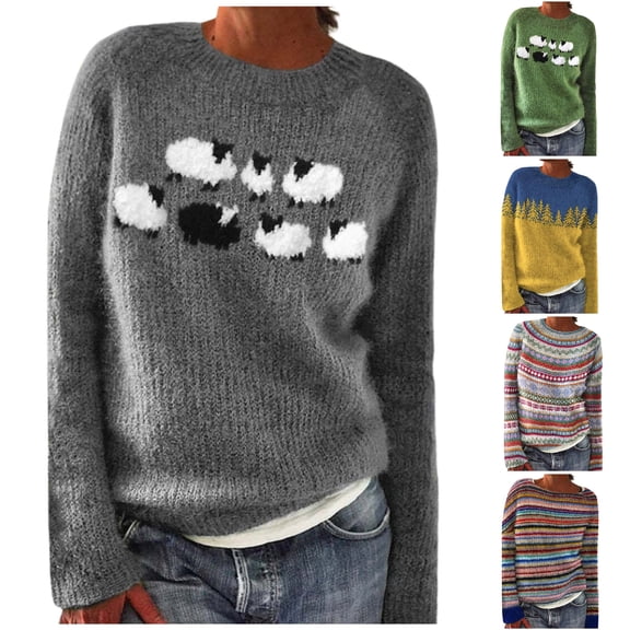 Women's Sweaters Loose Knit 2025 Fall Fashion Trendy Casual Pullover Sweater Tops Clothes