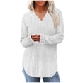 thumbnail image 1 of Women's Sweaters Oversized Long Sleeve V Neck Jumper Tops Chunky Knit Pullover Sweater Cable Knit Sweaters Women, 1 of 8