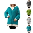 thumbnail image 1 of Women's Sweaters Oversized Pullover Casual Cozy Minimalist Fall Winter Clothing Knitted Pullover Sweater Soft Casual Winter Warm Turtleneck Long Sleeve Crewneck, 1 of 4