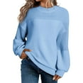 thumbnail image 1 of Women's Sweaters Pollover Plus Size 2XL Fashion Solid Round Neck Sweater Long Sleeve Blouse, 1 of 5