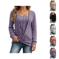 thumbnail image 1 of Women's Sweaters Pullover Hoodie Casual Trendy Y2K Cropped Back to School Style Knit Sweater Pullover Winter Button Down Cardigan Style Soft Cozy Casual Long Sleeve Crewneck Fall Fashion, 1 of 5