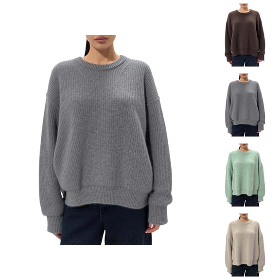 Women's Sweaters Pullover Long Sleeve Casual Professional Business Casual Top Oversized Pullover Sweater Soft Knit Crewneck Long Winter Fall Casual Comfortable Loose Fit Fashion