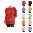 thumbnail image 1 of Women's Sweaters Pullover Off Shoulder Cropped Casual Knit Romantic Date Night Outfit Sweater Loose Fit Ribbed Long Sleeve Top Soft Comfortable Round Neck Basic Tunic Blouse For Fall Winter, 1 of 5