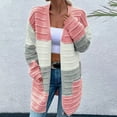 thumbnail image 1 of Women's Sweaters Pullover Stripe Large Pocket Long Striped Color Blocked Cardigan Sweater Jacket, 1 of 8