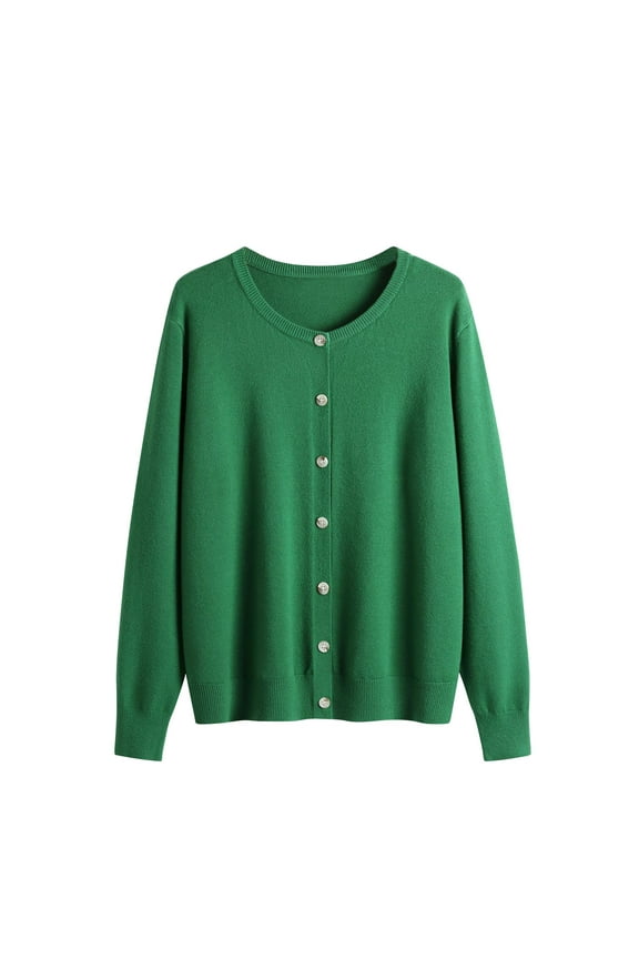 Women's Sweaters Sevevn Women's Crewneck Lightweight Cardigans Long Sleeve Knitted Button Down Sweater