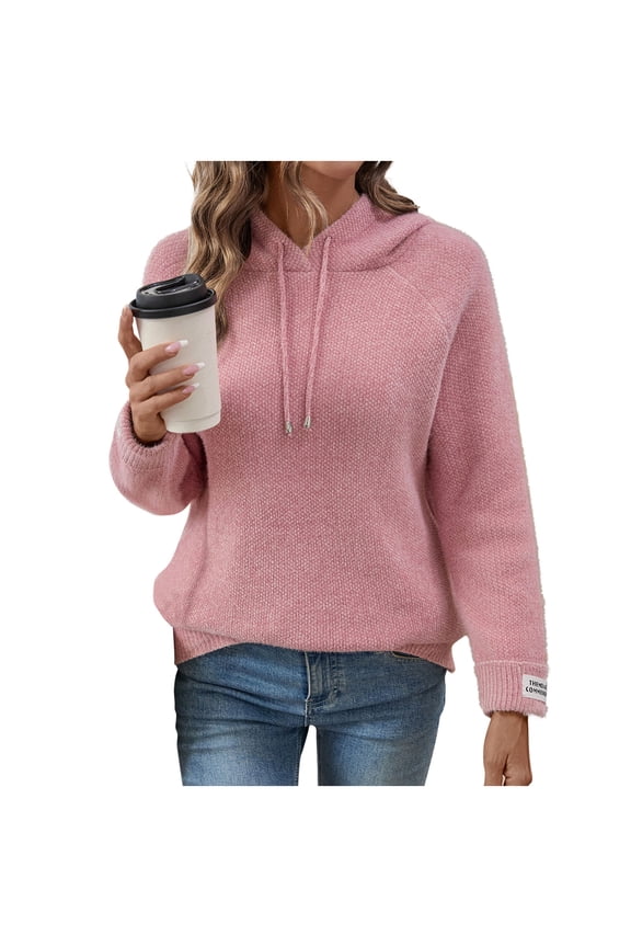 Women's Sweaters Sevevn Women's Long Sleeve Sweater Trendy Oversized Drawstring Hooded Sweater