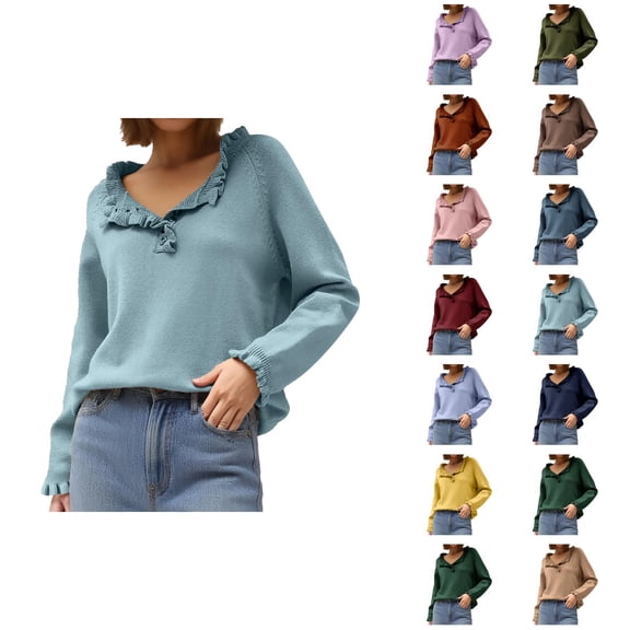 Women’s Sweaters Shaggy Knit Coat Jacket Style Long Sleeve Warm Winter Pullover Top for Women Casual Layering