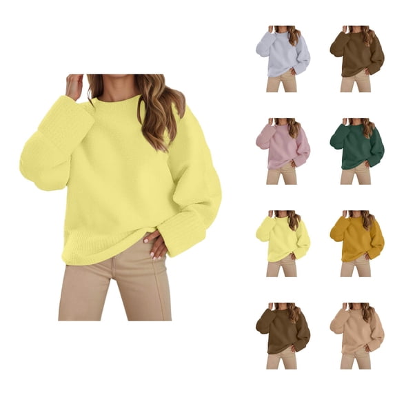 Women's Sweaters Off Shoulder Pullover Casual Cropped Romantic Date Night Top Oversized Sweater Winter Knit Soft Comfortable Loose Fit Round Neck Long Sleeve Streetwear Tunic