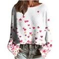 thumbnail image 1 of Women's Sweaters Valentine Heart Graphic Oversized Long Sleeve Drop Shoulder Sweatshirts Comfy Crew Neck Soft Tops Valentine's Day Outfits, 1 of 7
