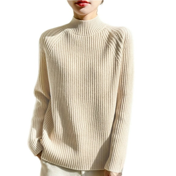 Women's Sweaters Womens Fall Clothes Women's Oversized Pullover Sweater Soft Knit Long Sleeve Round Neck Casual Comfortable Tops Loose Fit Solid Color Basic Sweater for Fall Winter