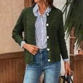 thumbnail image 1 of Women's Sweaters and Cardigans Summer Pink Fashionable Casual Button Round Neck Long Sleeved Knitted Cardigan Solid Color Sweater Jacket Top, 1 of 5