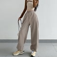 thumbnail image 1 of Women's Sweatpants Up to 35%!Women's Solid Color Sweatpants Loose Wide Leg Casual Sports Cotton Pants New Fashion Elastic Waist Fitness Jogging Pants Drawstring Sweatpants, 1 of 5