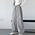 thumbnail image 1 of Women's Sweatpants Women's Solid Color Sweatpants Loose Wide Leg Casual Sports Cotton Pants New Fashion Elastic Waist Fitness Jogging Pants Drawstring Sweatpants, 1 of 5