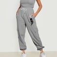thumbnail image 1 of Women's Sweatpants Up to 35% off!Wide Leg High Waist Loose Flare Sweatpants Fashion Fitness Sports Loose Elastic Waist Long Sweatpants Drawstring Sports Joggers Solid Color, 1 of 1