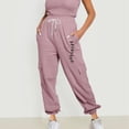 thumbnail image 1 of Women's Sweatpants Up to 35% off!Wide Leg High Waist Loose Flare Sweatpants Fashion Fitness Sports Loose Elastic Waist Long Sweatpants Drawstring Sports Joggers Solid Color, 1 of 5