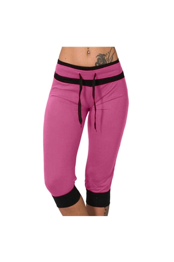 Women's Sweatpants Capri Pants Cropped Jogger Running Pants Drawstring Waist Capri Leggings