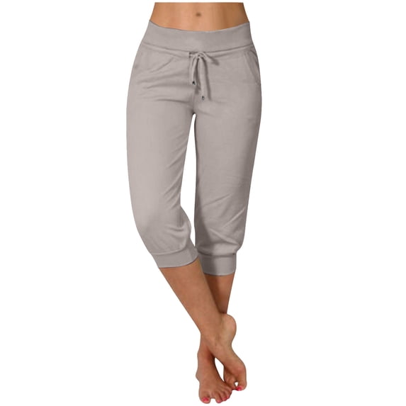 Women's Sweatpants Capri Pants Low Rise Cropped Jogger Running Pants Lounge Loose Fit Drawstring with Pockets