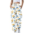thumbnail image 1 of Women's Sweatpants Elastic Waist Drawstring Graphic Printed Casual Baggy Wide Leg Jogger Sweatpant with Pockets (XL, Yellow), 1 of 5
