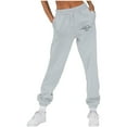 thumbnail image 1 of Women's Sweatpants Fleece Lined Baggy Straight Leg Lounge Pants Women Casual Trousers And Trousers Plus Velvet Running Fitness Sports Pants Gray M, 1 of 4
