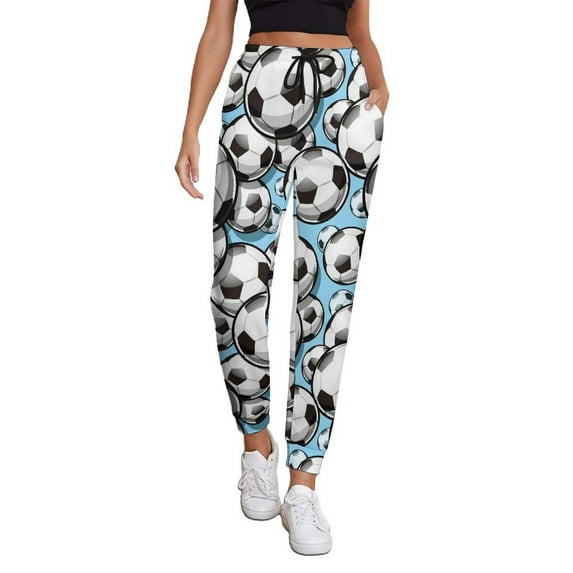 Women's Sweatpants, Football Soccer Ball Baggy Sweatpants Joggers for Women, Fall Outfits for Women 2024 Lounge Yoga Athletic Workout Pants with Pockets