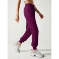 thumbnail image 1 of Women's Sweatpants High Elastic Waist Solid Drawstring Cuffed Joggers with Pockets Purple L, 1 of 4