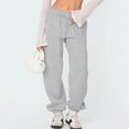thumbnail image 1 of Women's Sweatpants High Waist Drawstring Sweat Pants Baggy Athletic Pants with Pockets Gray 2XL, 1 of 6