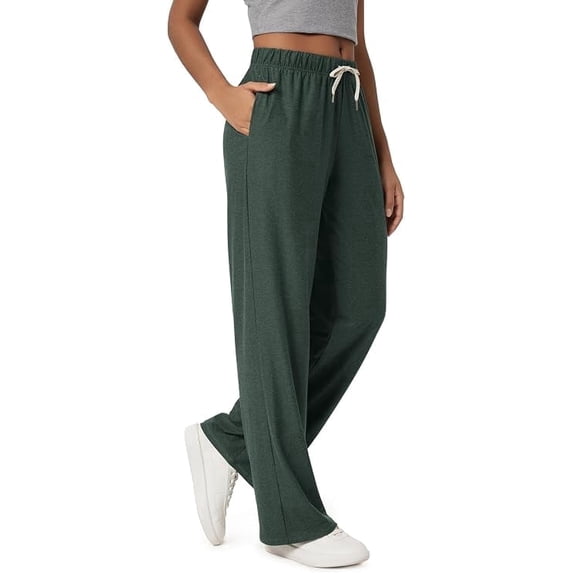 Sweatpants for Women Wide Leg Lounge Pants with Pockets and Drawstring, Relaxed Fit Casual Pants for Everyday Wear