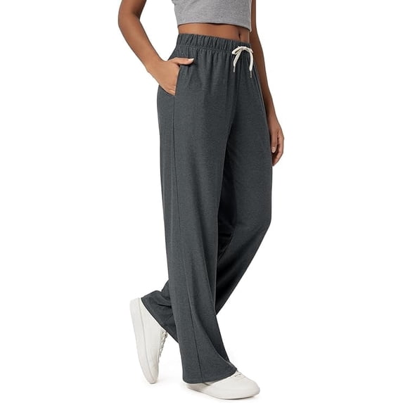 Sweatpants Women Wide Leg Lounge Pants with Pockets and Drawstring, Relaxed Fit Casual Pants for Everyday Wear