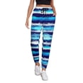 thumbnail image 1 of Women's Sweatpants, Ice Blue Stripes Baggy Sweatpants Joggers for Women, Fall Outfits for Women 2024 Lounge Yoga Athletic Workout Pants with Pockets, 1 of 7