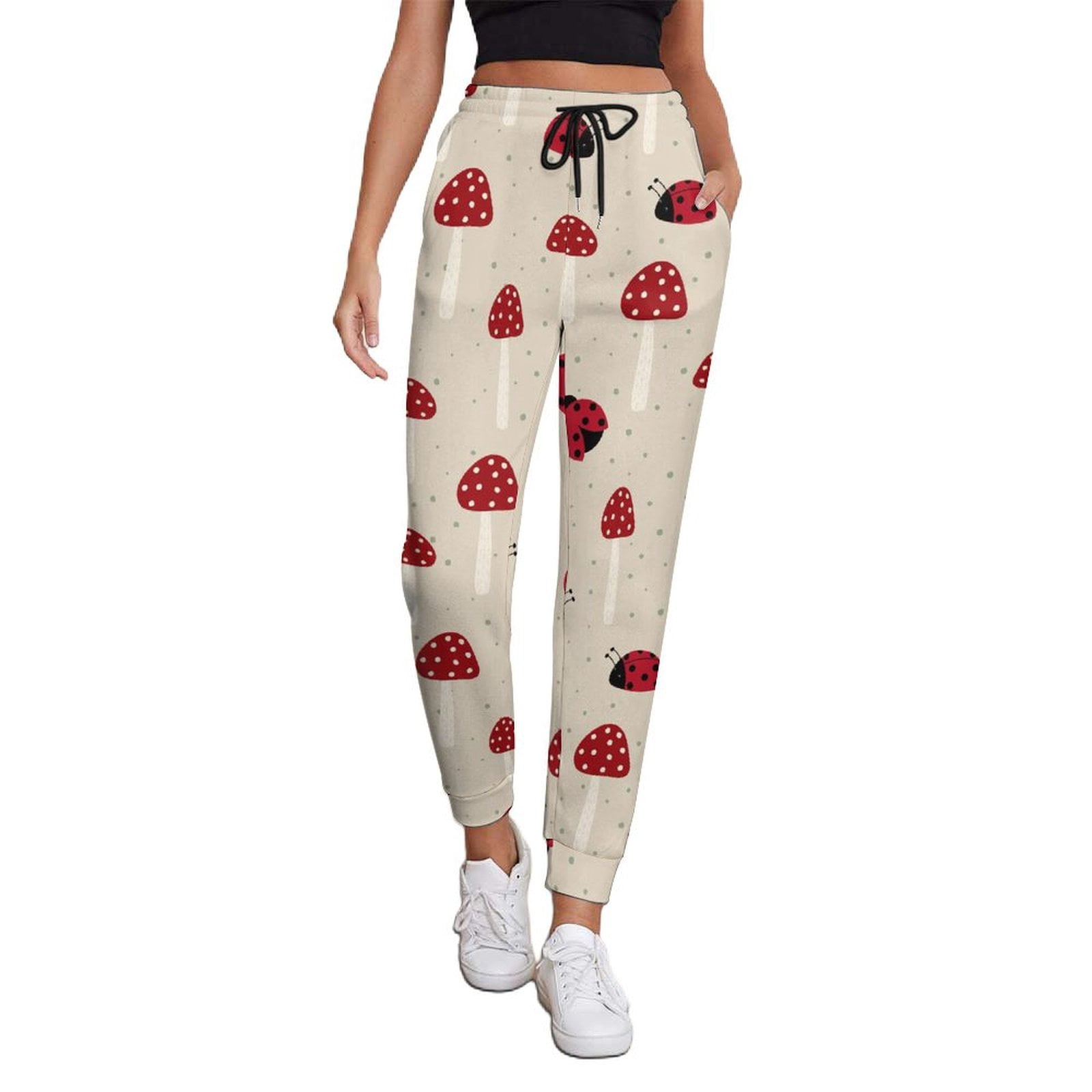 Women's Sweatpants, Ladybug With Mushroom Baggy Sweatpants Joggers for ...