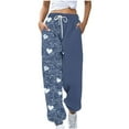 thumbnail image 1 of Women's Sweatpants Ndbuld Women's Casual Trousers Printing Drawstring Pants Waist Long Pants Sweatpants With Pocket Multicolor L, 1 of 4