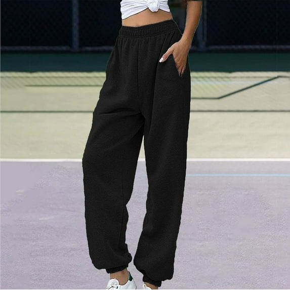 Women's Sweatpants Petite Length Pockets Pants Casual Workout Athletic Joggers Drawstring Waist Sweat