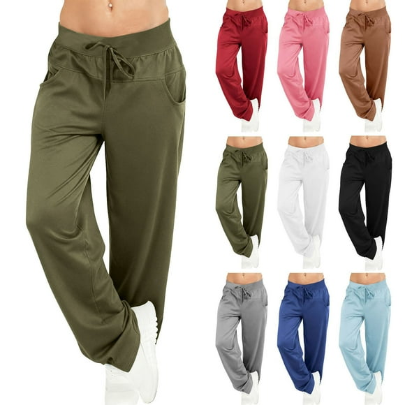 Women's Plus Size Yoga Pants Casual Loose Running Jogger Drawstring Long Pants Wide Leg Pants Yoga Pants Women Trousers with Pockets S-5XL