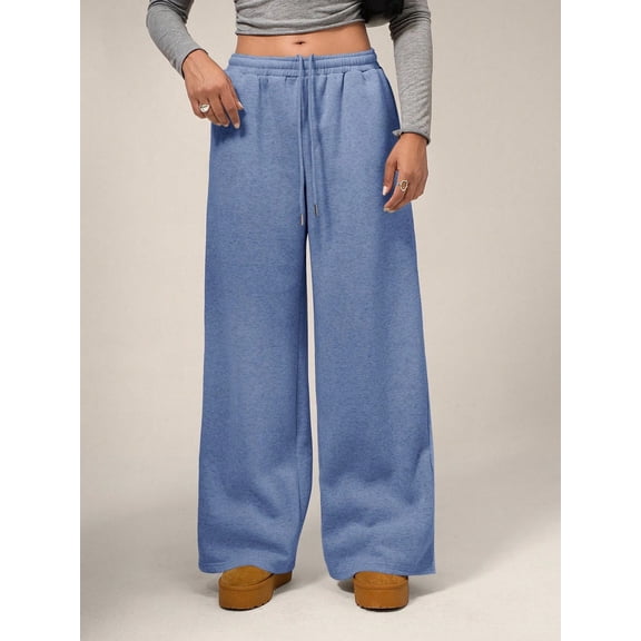 Women's Sweatpants Wide Leg Chinos Fashion Streetwear Casual Full Length High Waist Plain Elastic Waistband Comfy Soft Comfortable Stretchy Outdoor Street