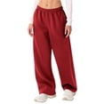 thumbnail image 1 of Women's Sweatpants Winter High Waisted Sweat Pants Drawstring Baggy Jogger Pants for Casual and Sports Activities,Wine,2XL, 1 of 3