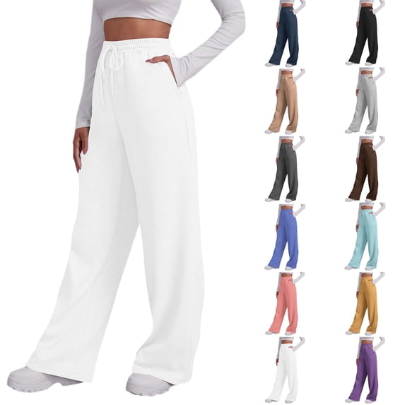 Women's Sweatpants with Pockets for Running Solid Color Casual Loose Sports Pants And Sweatpants With Pocket Casual Joggers for Travel