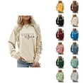 thumbnail image 1 of Women's Sweatshirt 2025 Fall Winter Trendy Crewneck Graphic Sweat Shirts Pullover Tops, 1 of 4
