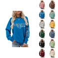 thumbnail image 1 of Women's Sweatshirt 2025 Fashion Long Sleeve Crewneck Graphic Sweatshirt Pullover Tops, 1 of 4